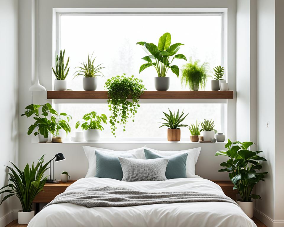 indoor plants decor bedroom shelves