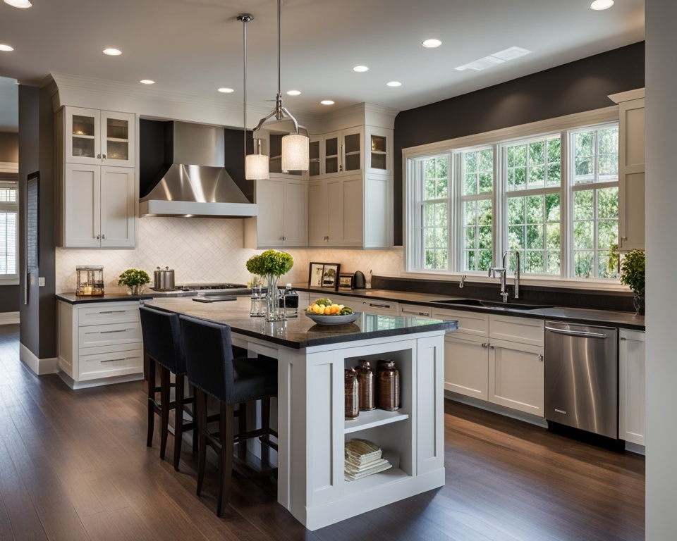 kitchen island with apron front sink