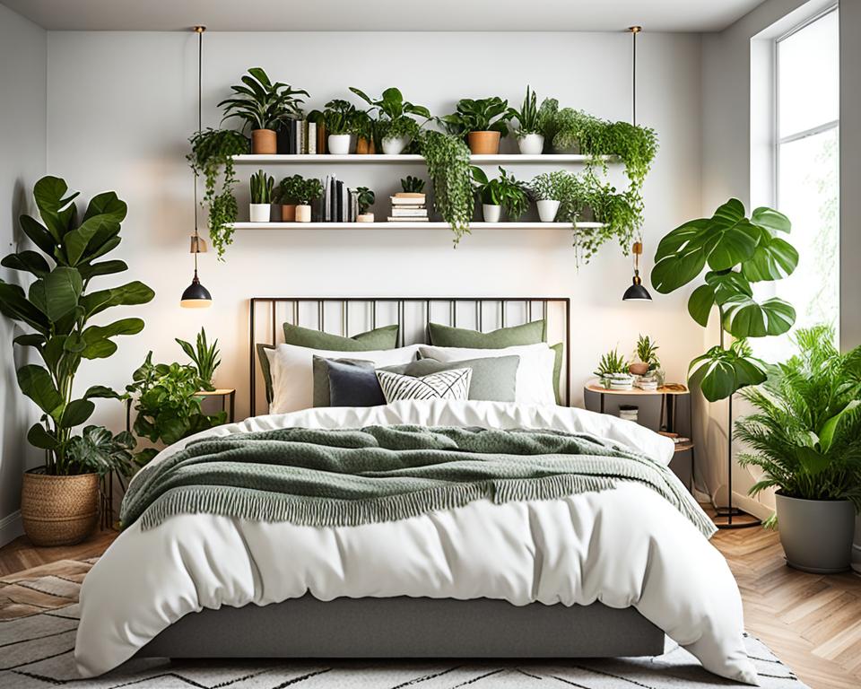 leafy bedroom accents