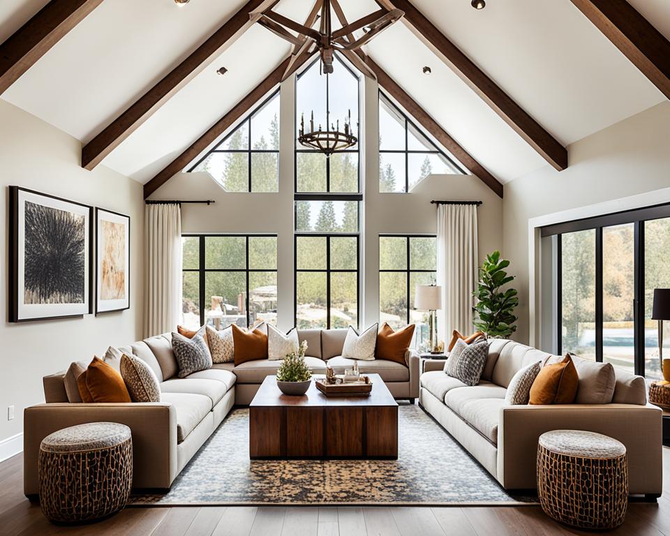 vaulted ceiling living room decor ideas